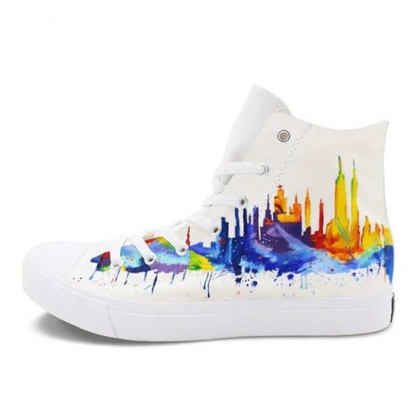 Sneakers Montantes "Urban Skyline" – Édition Artistique
